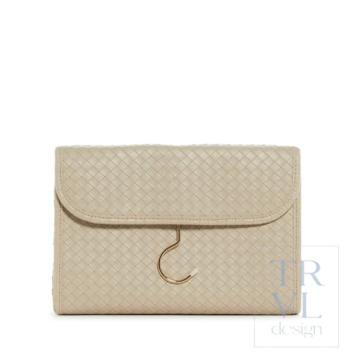 Luxe Hanging Toiletry Case - Woven Bisque *New!