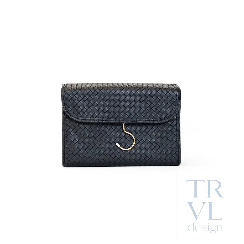 Hanging Toiletry Case - Woven Jet - Cosmetic & Toiletry Bags