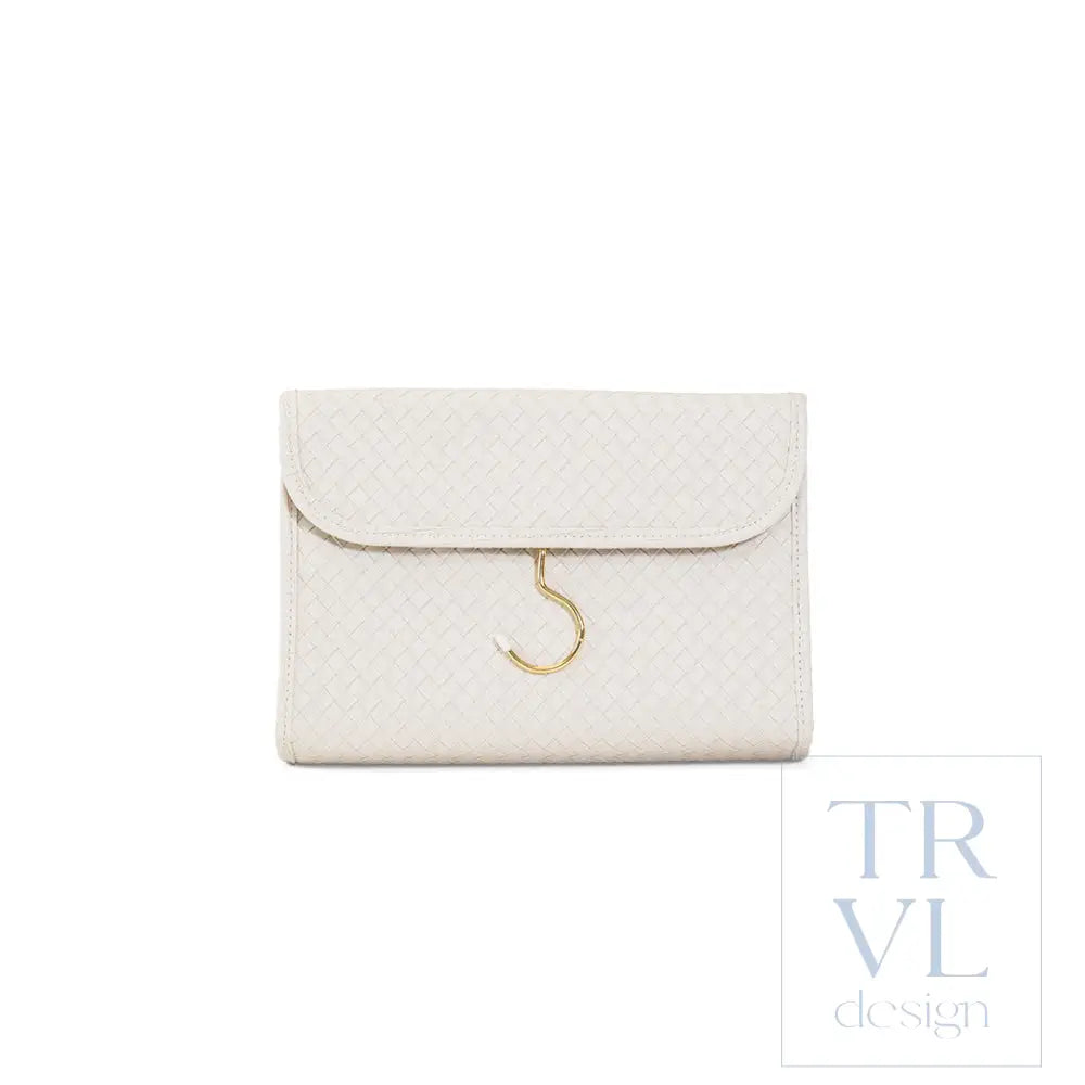 LUXE Hanging Toiletry Case - WOVEN SAND - Cosmetic & Toiletry Bags