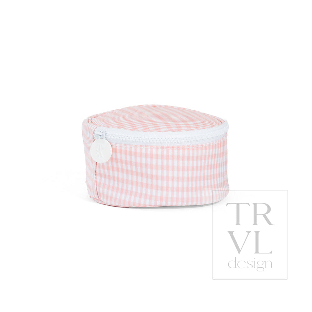 JEWEL ROUND CASE - GINGHAM TAFFY - Jewelry Holders