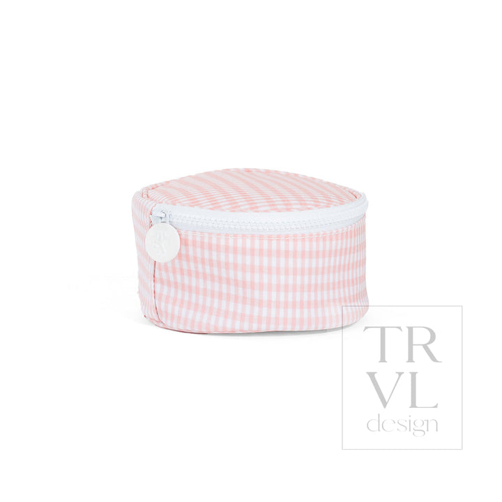 JEWEL ROUND CASE - GINGHAM TAFFY - Jewelry Holders