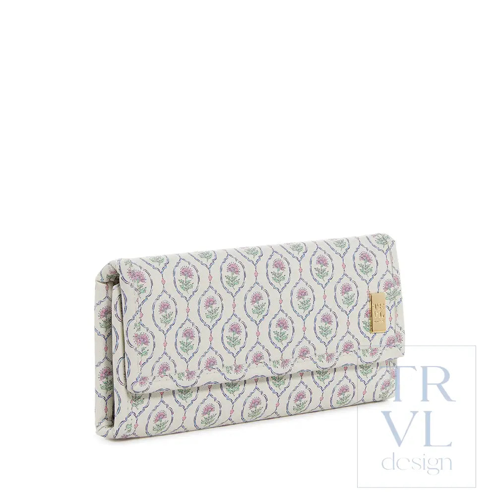 Jewelry Case - Jewel Wallet - Antibes with Navy Pinstripe Liner - Jewelry Holders