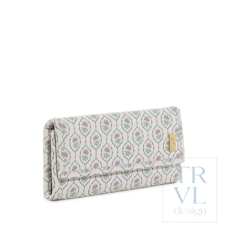 Jewelry Case - Jewel Wallet - Antibes with Navy Pinstripe Liner - Jewelry Holders