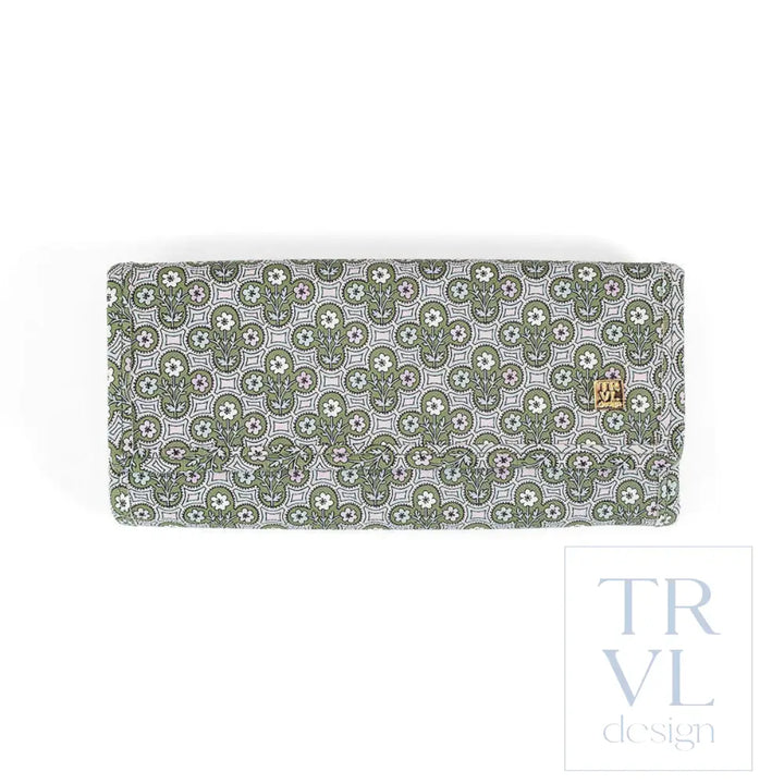 LUXE JEWELRY WALLET - SURREY with Green Pinstripe Liner - Jewelry Holders
