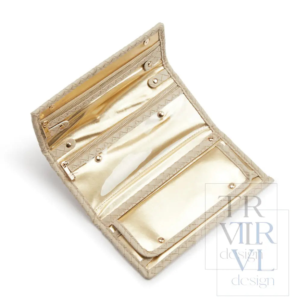 Luxe Jewelry Wallet - Woven Bisque