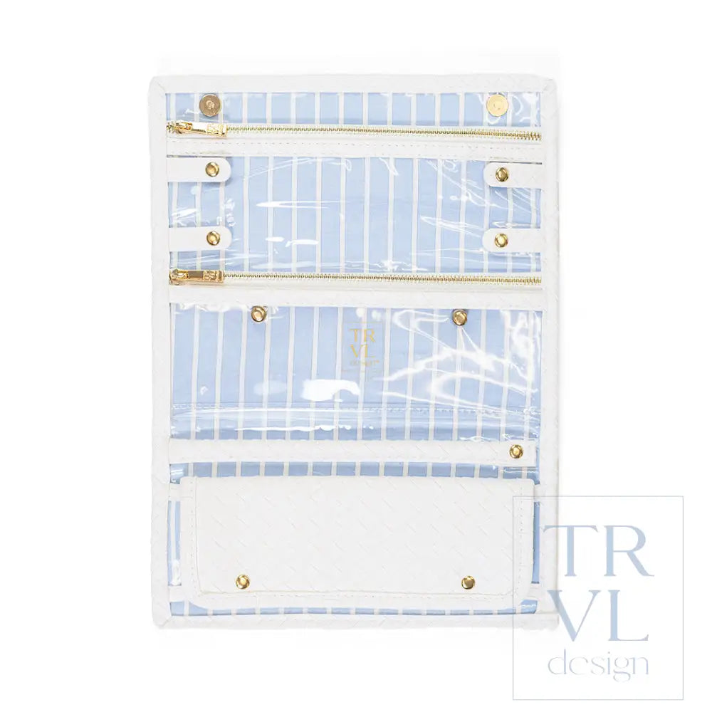 Jewelry Case - Jewelry Wallet - Woven Blanc - Jewelry Holders