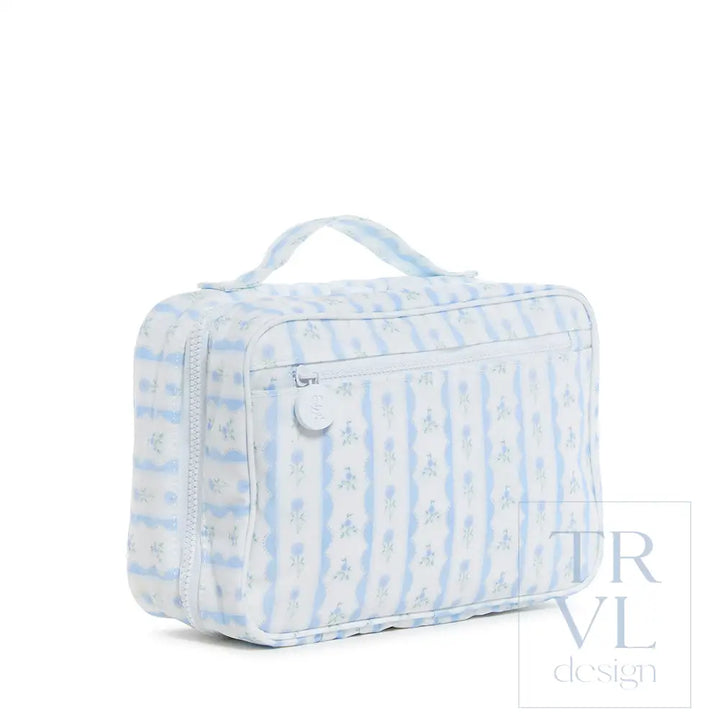 Jumbo Tote + Bundle Up Set - Ribbon Floral Blue *2 PC SET - Tote Bags