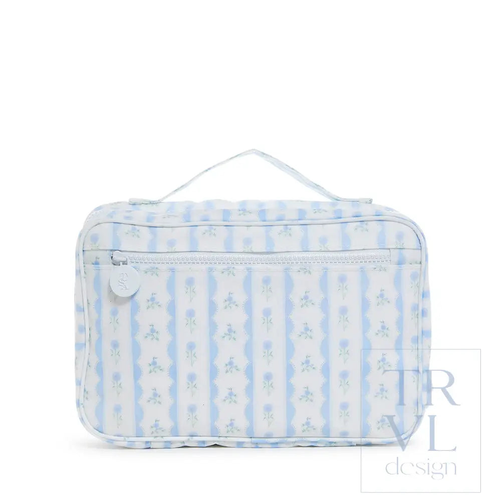 Jumbo Tote + Bundle Up Set - Ribbon Floral Blue *2 PC SET - Tote Bags