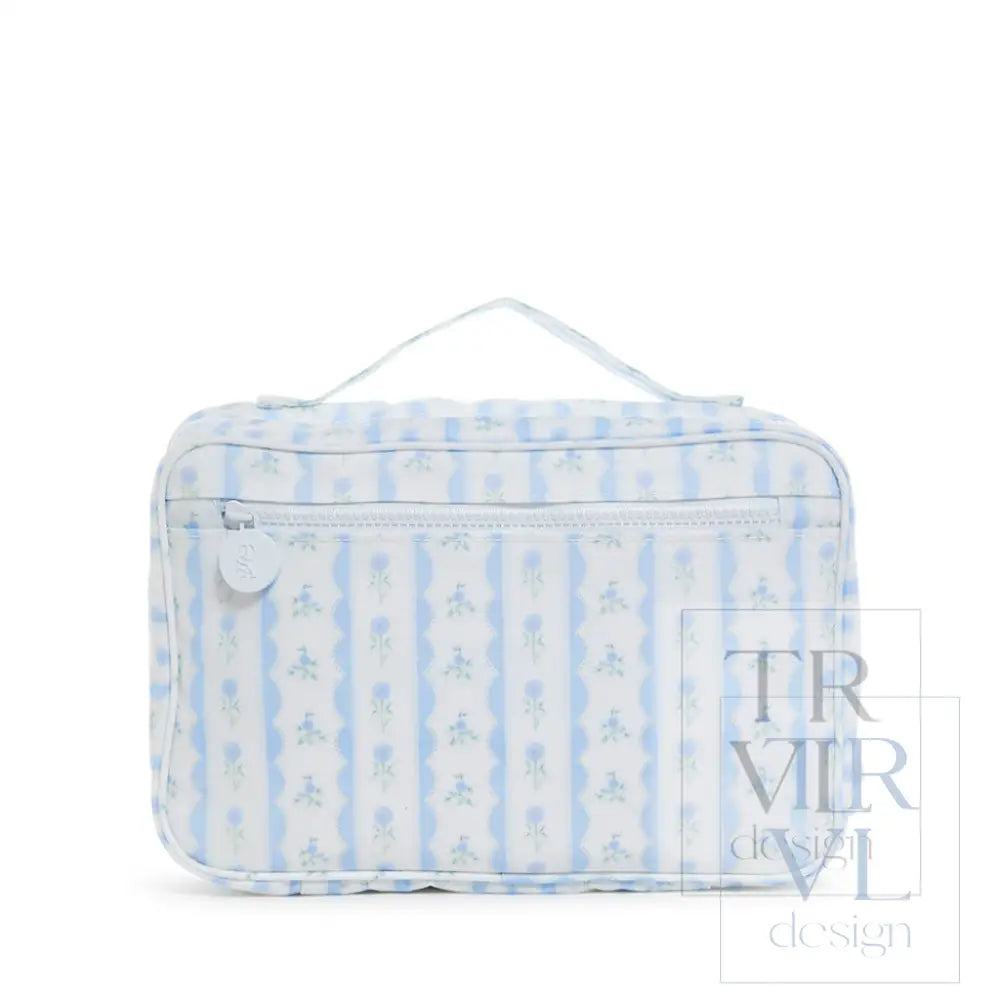 Jumbo Tote + Bundle Up Set - Ribbon Floral Blue *2 PC SET - Tote Bags