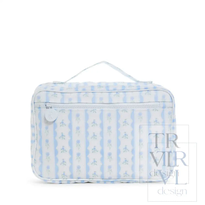 Jumbo Tote + Bundle Up Set - Ribbon Floral Blue *2 PC SET - Tote Bags