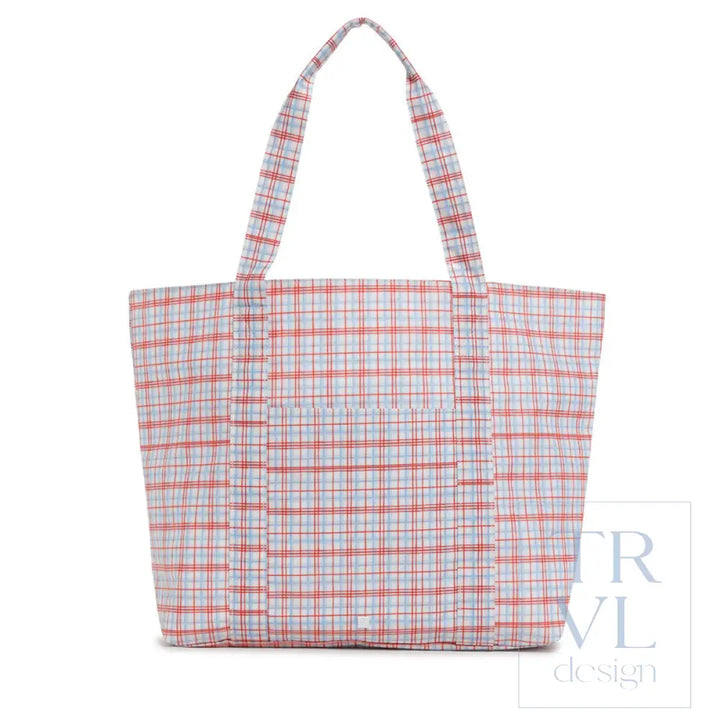 JUMBO TOTE - X-Large Tote CLASSIC PLAID RED - Tote Bags