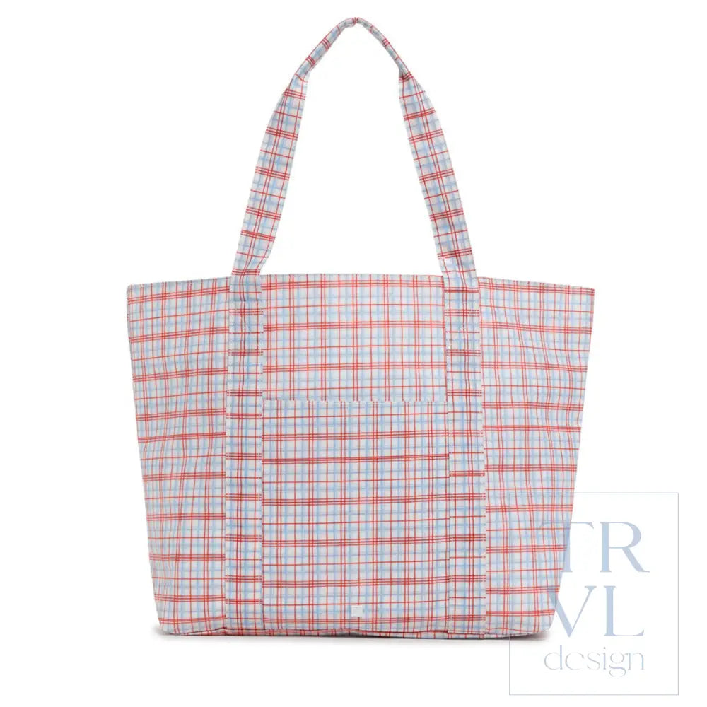 Jumbo Tote - Classic Plaid Red - Tote Bags