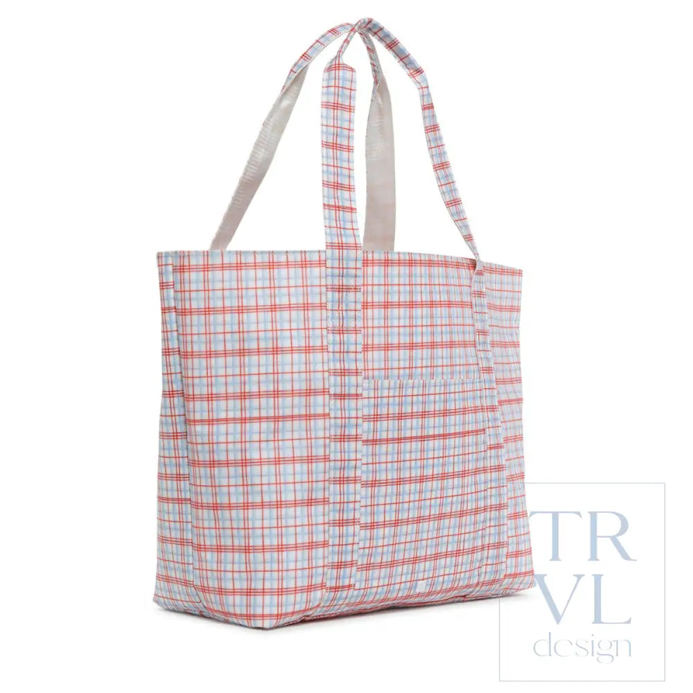 Jumbo Tote - Classic Plaid Red - Tote Bags