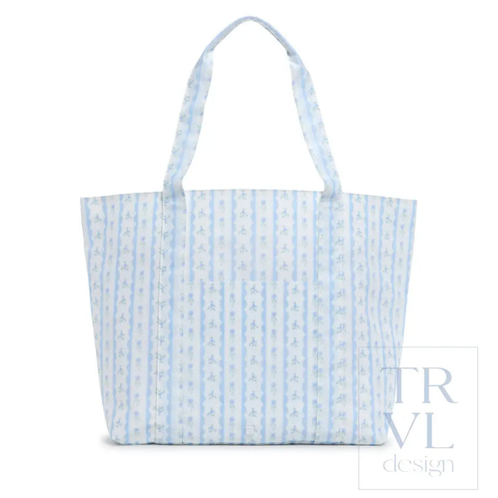 JUMBO TOTE - X-Large Tote RIBBON FLORAL BLUE - Tote Bags