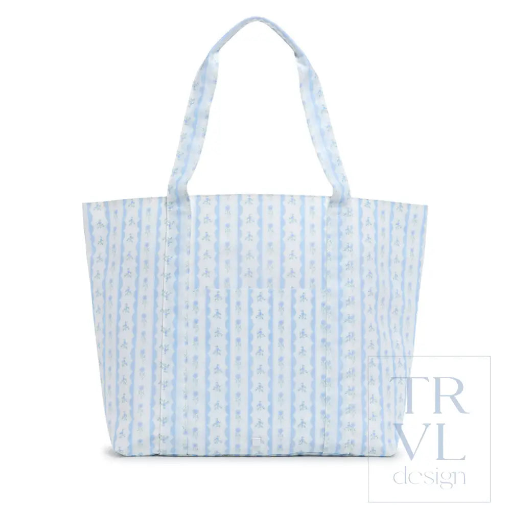 Jumbo Tote - Ribbon Floral Blue - Tote Bags