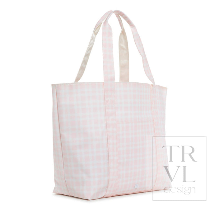 JUMBO TOTE - X-Large Tote PIMLICO PLAID PINK - Tote Bags
