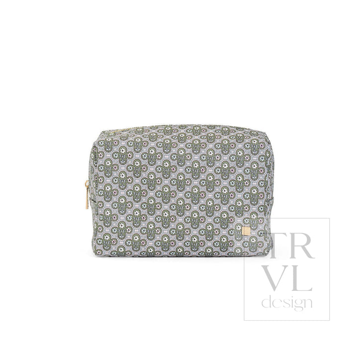 LUXE Everyday Cosmetic Bag - SURREY with Green Pinstripe Liner - Cosmetic &amp; Toiletry Bags