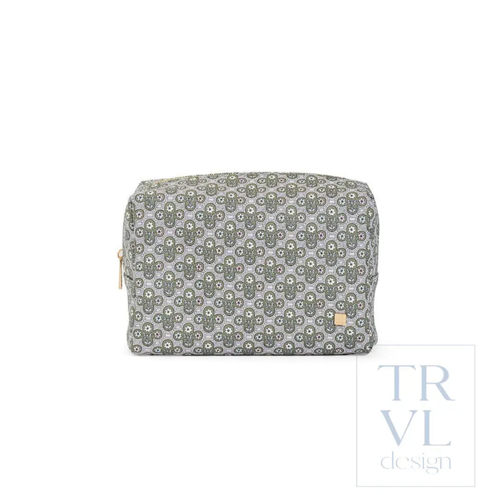 LUXE Everyday Cosmetic Bag - SURREY with Green Pinstripe Liner - Cosmetic &amp; Toiletry Bags