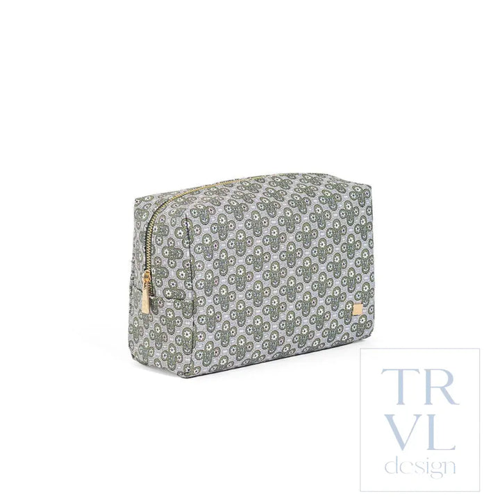 LUXE Everyday Cosmetic Bag - SURREY with Green Pinstripe Liner - Cosmetic &amp; Toiletry Bags