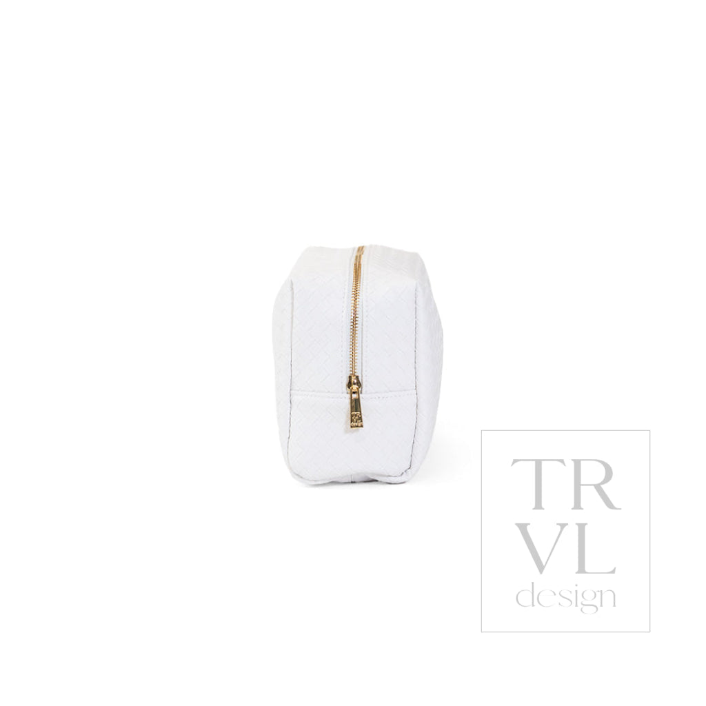 LUXE EVERYDAY Cosmetic Bag - WOVEN BLANC - Cosmetic &amp; Toiletry Bags