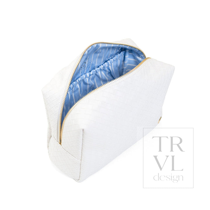 LUXE EVERYDAY Cosmetic Bag - WOVEN BLANC - Cosmetic &amp; Toiletry Bags