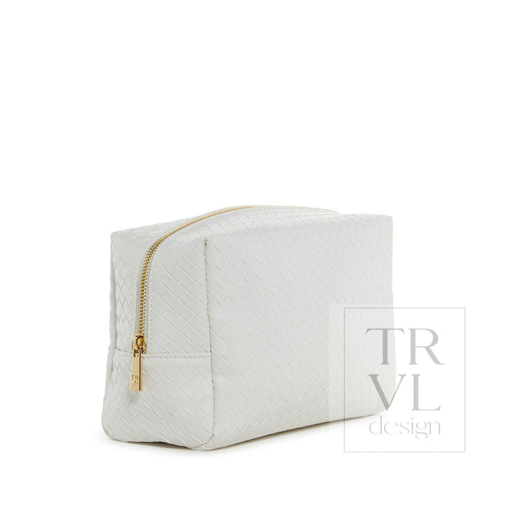 Luxe Bridal Everyday Cosmetic Bag - Woven White *New! Cosmetic Bags