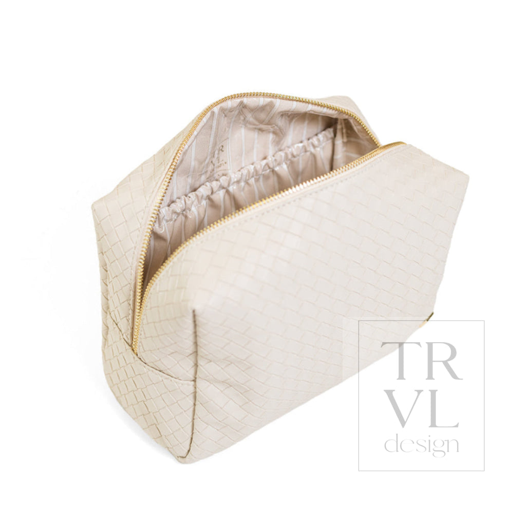 LUXE EVERYDAY Cosmetic Bag - WOVEN SAND - Cosmetic &amp; Toiletry Bags