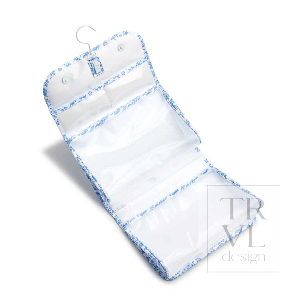 Luxe Gloss Hanging Toiletry Case - All Heart Blue Cosmetic &amp; Bags