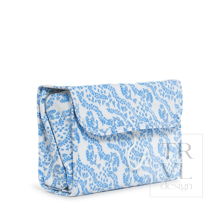 Luxe Gloss Hanging Toiletry Case - All Heart Blue Cosmetic &amp; Bags