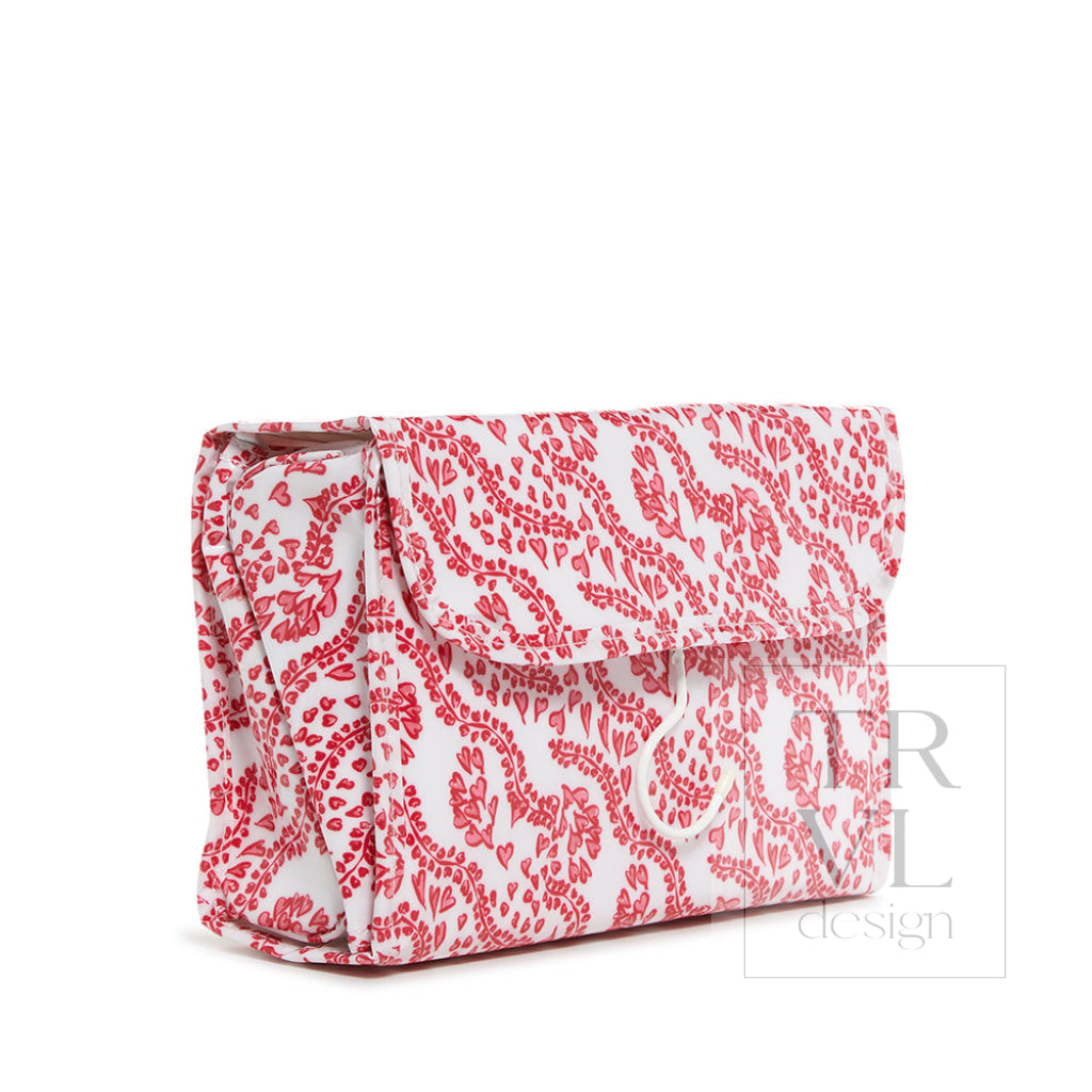 Luxe Gloss Hanging Toiletry Case - All Heart Red Cosmetic & Bags
