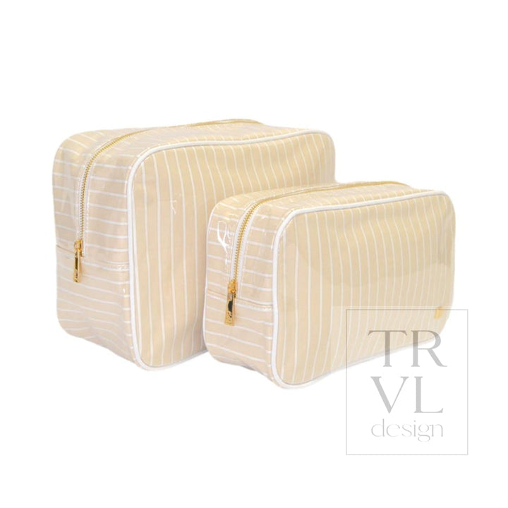 LUXE GLOSS OVERLAY XL GLAM + GO GLAM COASTAL SET - SAND STRIPE - Cosmetic &amp; Toiletry Bags