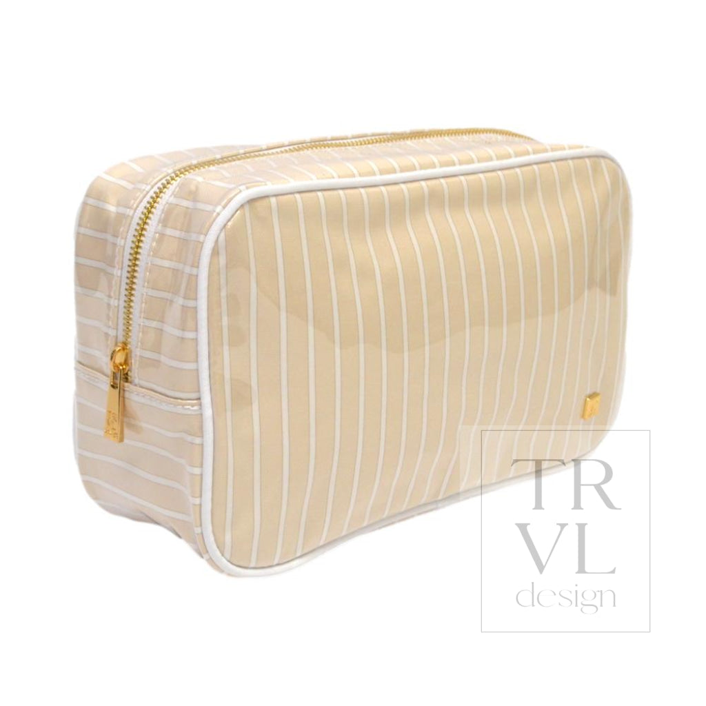 LUXE GLOSS OVERLAY XL GLAM + GO GLAM COASTAL SET - SAND STRIPE - Cosmetic &amp; Toiletry Bags