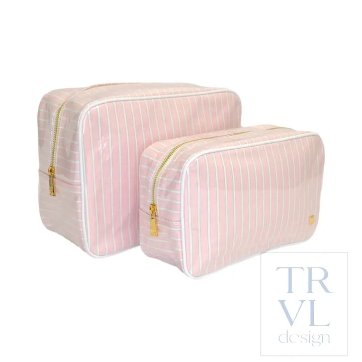 LUXE GLOSS OVERLAY XL GLAM + GO GLAM COASTAL SET - SHELL STRIPE - Cosmetic & Toiletry Bags