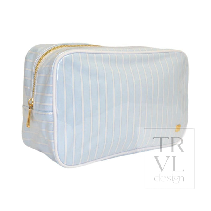 LUXE GLOSS OVERLAY XL GLAM + GO GLAM COASTAL SET - SKY STRIPE (Light Blue) - Cosmetic &amp; Toiletry Bags