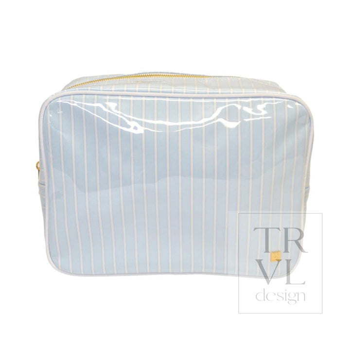 LUXE GLOSS OVERLAY XL GLAM + GO GLAM COASTAL SET - SKY STRIPE (Light Blue) - Cosmetic &amp; Toiletry Bags