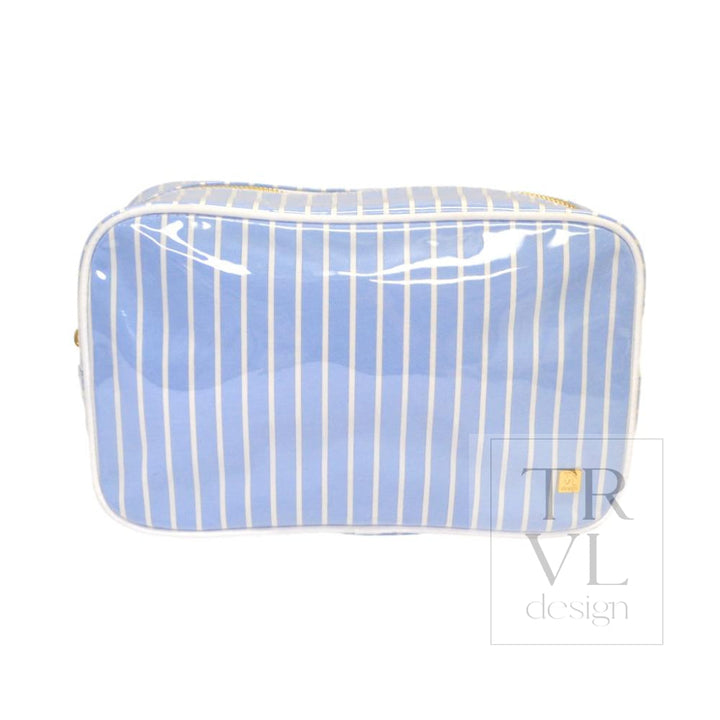 LUXE GLOSS OVERLAY XL GLAM + GO GLAM COASTAL SET - SURF STRIPE (Dark Blue) - Cosmetic &amp; Toiletry Bags
