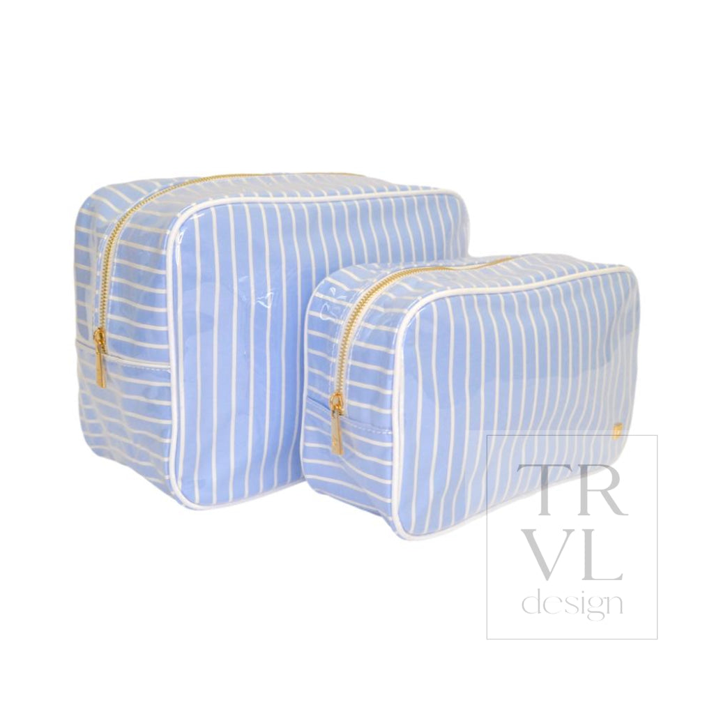 TRVL Design Luxe Gloss Overlay XL Glam Bag Sky Stripe