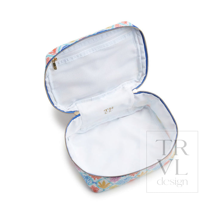 Luxe Gloss Top Handle - Aqua Coral Cosmetic &amp; Toiletry Bags