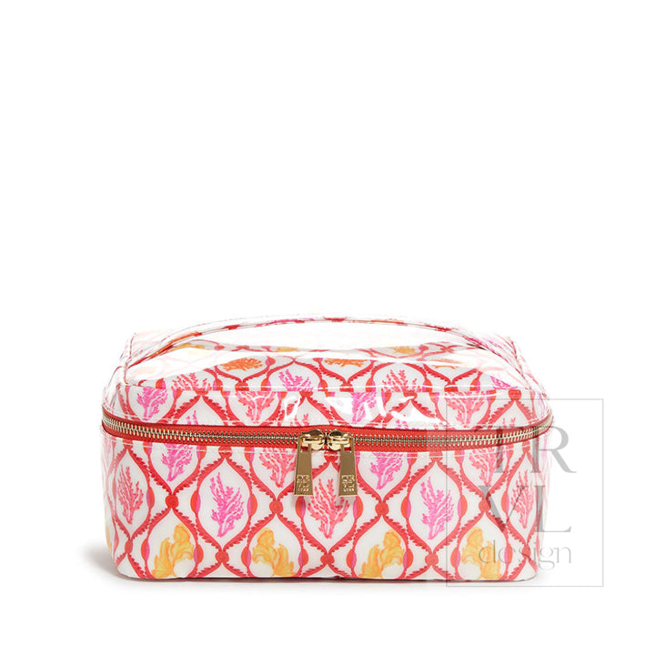 Luxe Gloss Top Handle - Red Coral Cosmetic &amp; Toiletry Bags