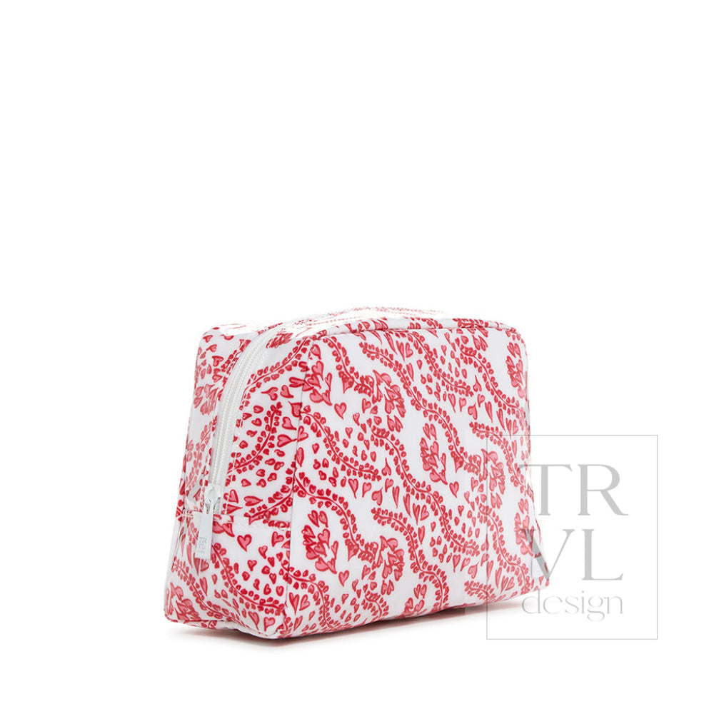 Luxe Gloss Wash Bag Med - All Heart Red *New! Cosmetic & Toiletry Bags