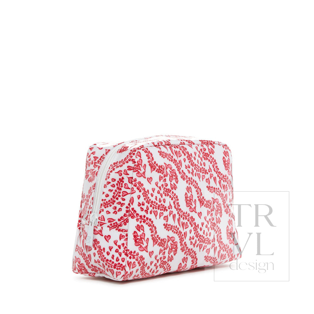 Luxe Gloss Wash Bag Med - All Heart Red *New! Cosmetic &amp; Toiletry Bags