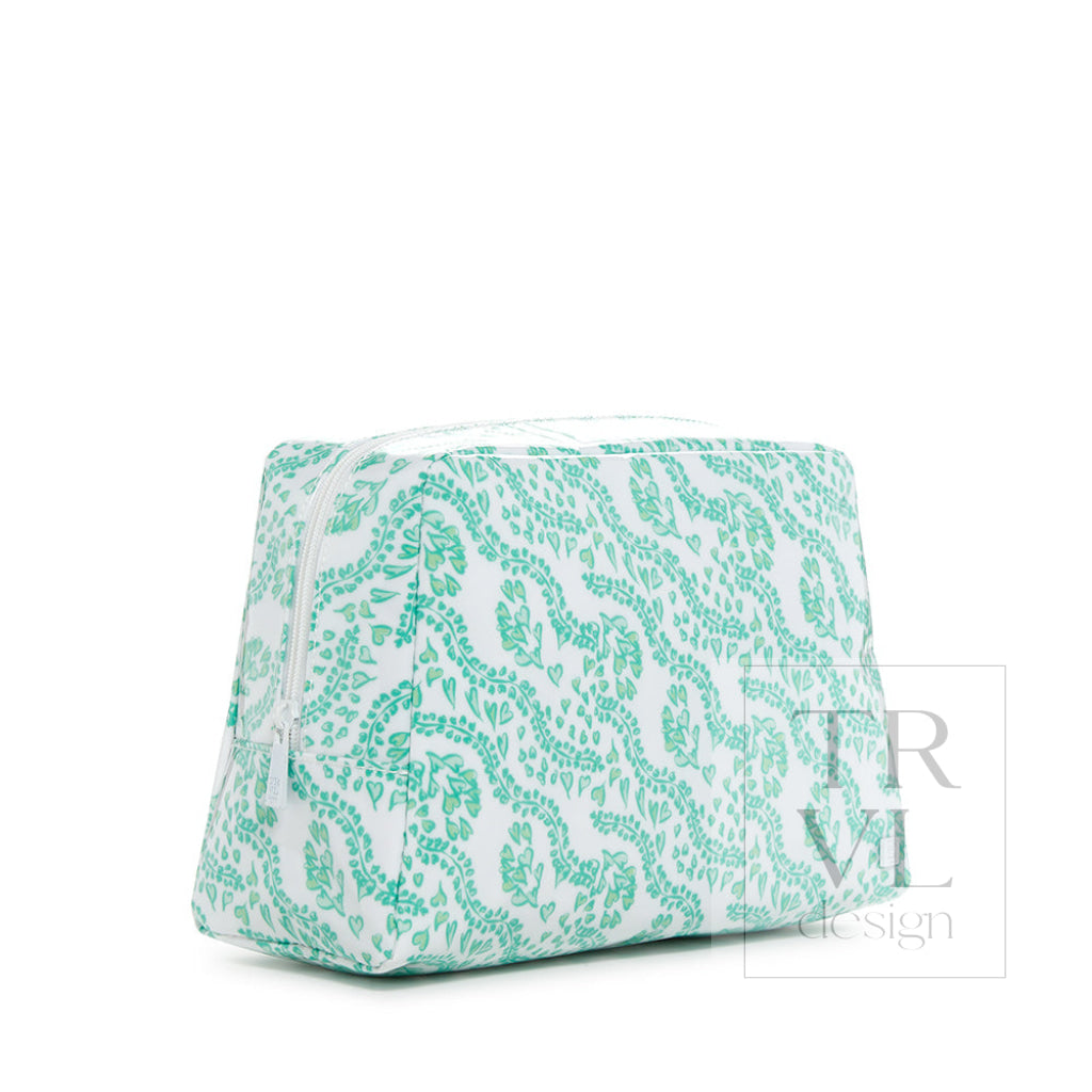 Luxe Gloss Wash Bag Large - All Heart Kelly Green *New! Cosmetic &amp; Toiletry Bags
