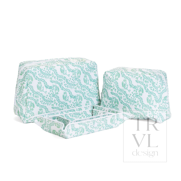 LUXE GLOSS WASH BAG SET - ALL HEART KELLY GREEN - Cosmetic &amp; Toiletry Bags