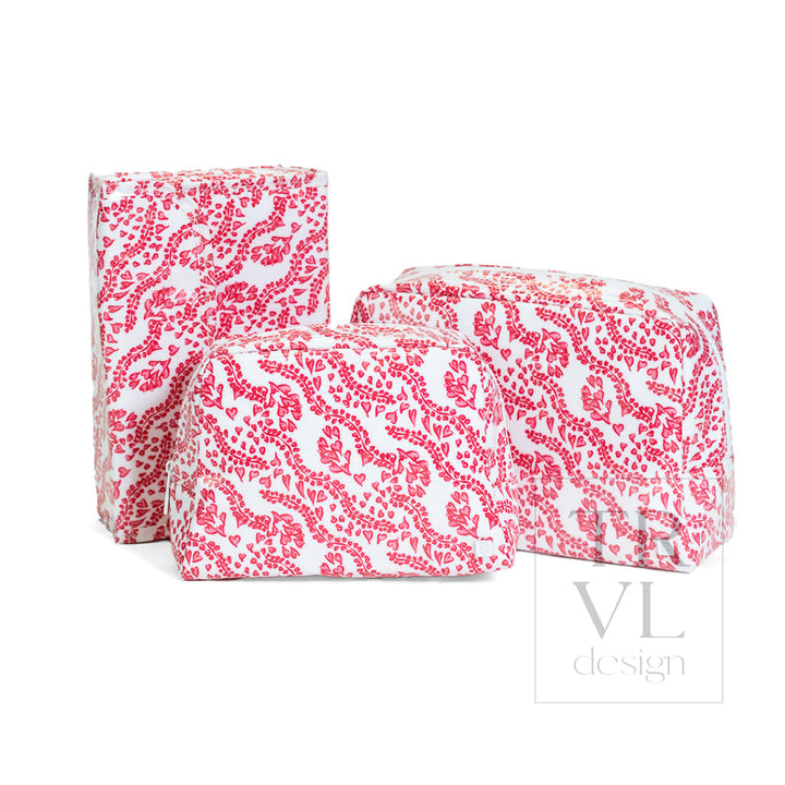 LUXE GLOSS WASH BAG SET - ALL HEART RED - Cosmetic &amp; Toiletry Bags