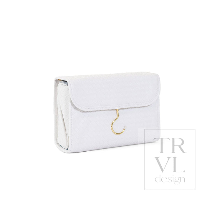 LUXE Hanging Toiletry Case - WOVEN BLANC - Cosmetic &amp; Toiletry Bags