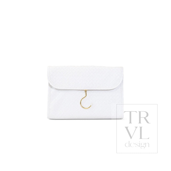 LUXE Hanging Toiletry Case - WOVEN BLANC - Cosmetic &amp; Toiletry Bags