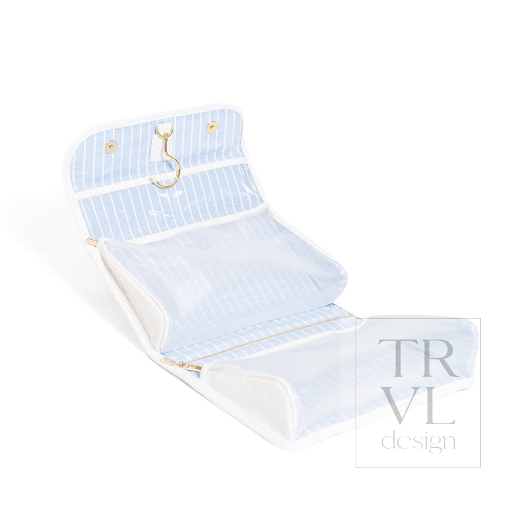 LUXE Hanging Toiletry Case - Woven Blanc
