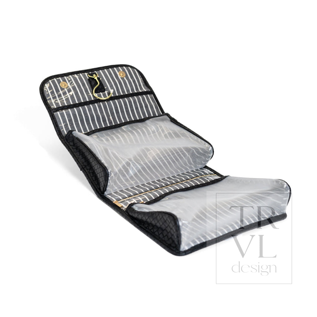 LUXE Hanging Toiletry Case - WOVEN JET - Cosmetic &amp; Toiletry Bags