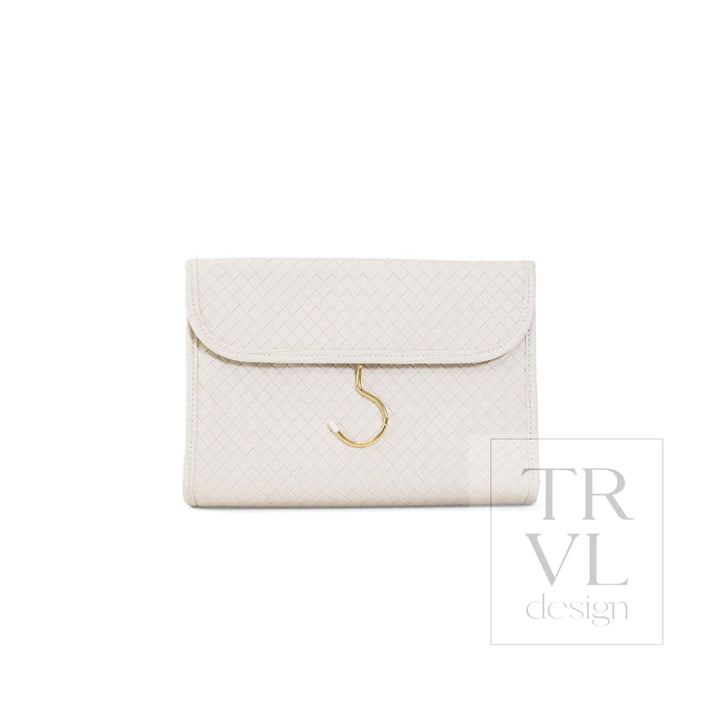 LUXE Hanging Toiletry Case - WOVEN SAND - Cosmetic &amp; Toiletry Bags
