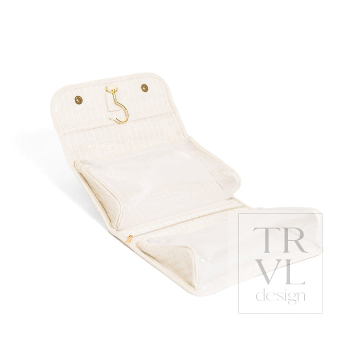 LUXE Hanging Toiletry Case - WOVEN SAND - Cosmetic &amp; Toiletry Bags